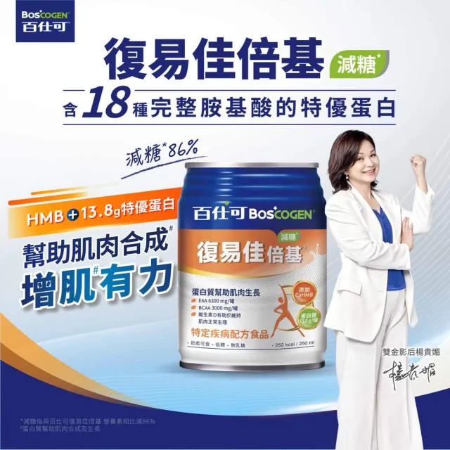 【Boscogen 百仕可】復易佳倍基減糖_特字號營養素250ml*24入(HMB配方 / 三重優蛋白 / 28種維生素礦物質 )