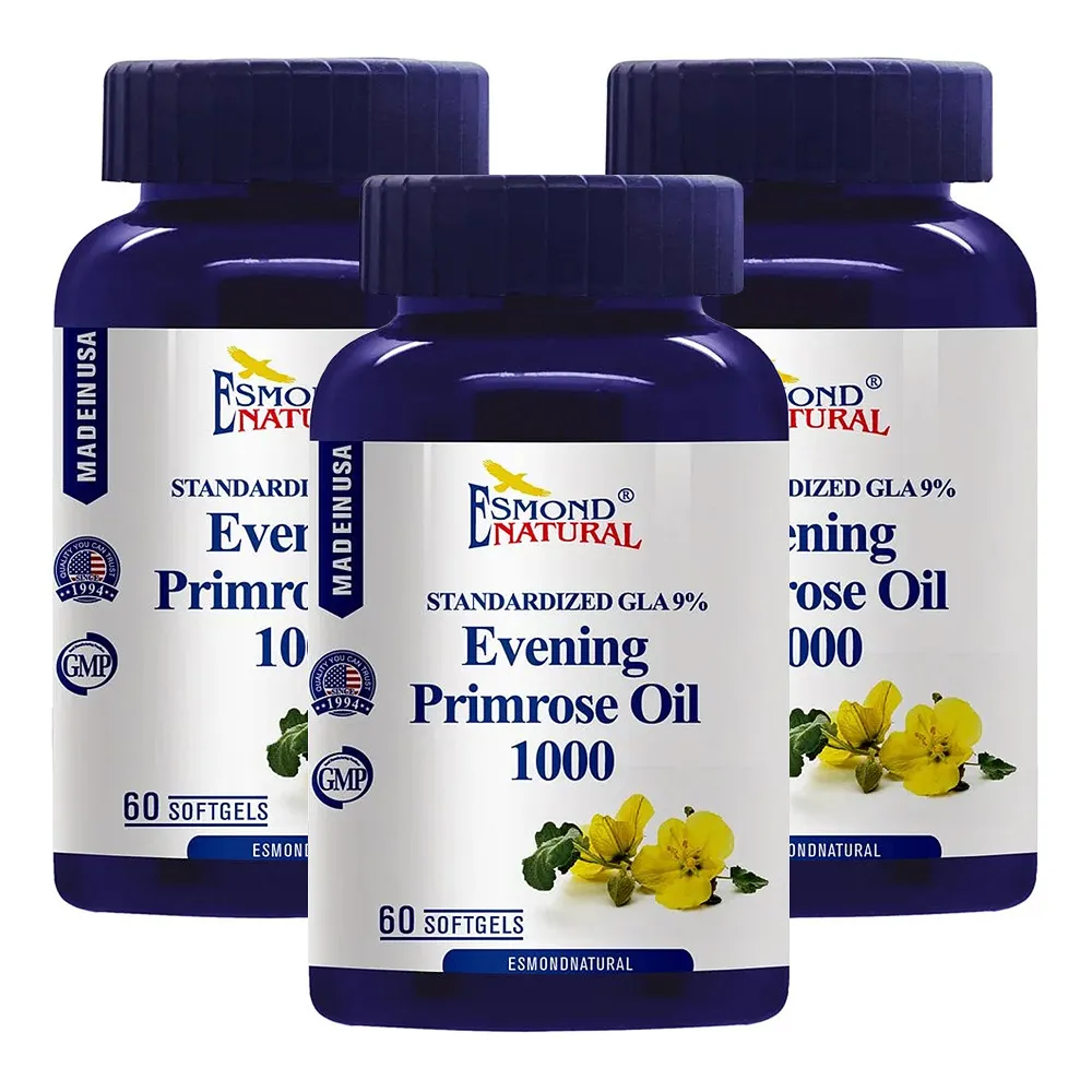 【Esmond Natural 愛司盟】月見草油1000軟膠囊3瓶 (60顆/瓶)