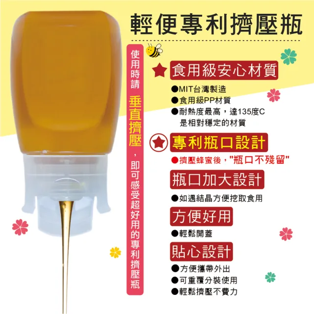 【彩花蜜】台灣蜂蜜3000gX1桶(荔枝/百花任選)+700g龍眼X1瓶