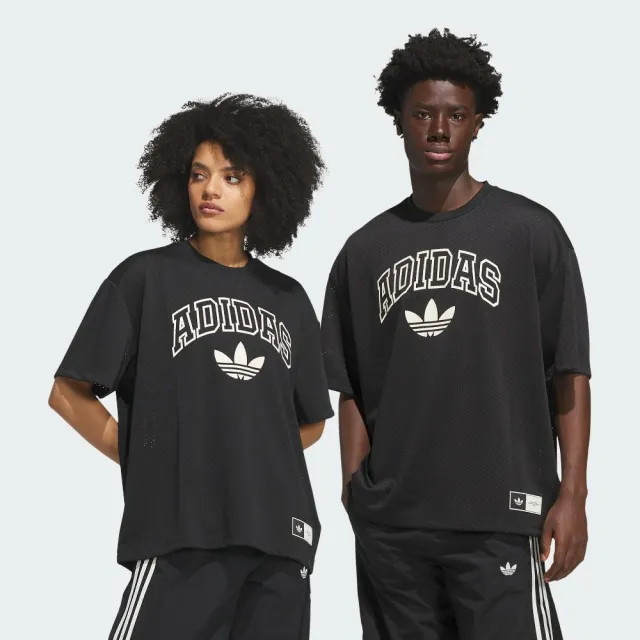 【adidas 愛迪達】短袖上衣 男 女 中性 寬鬆版型 三葉草 亞規 SS JERSEY 黑 KG9171