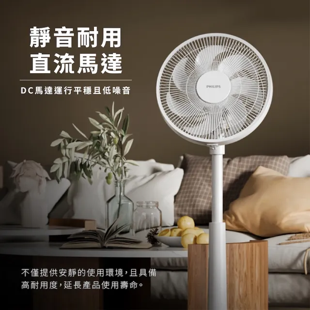 【Philips 飛利浦】超值2入組-16吋 可定時DC智能變頻風扇 7片扇葉設計-檯立兩用(ACR3242SFD)