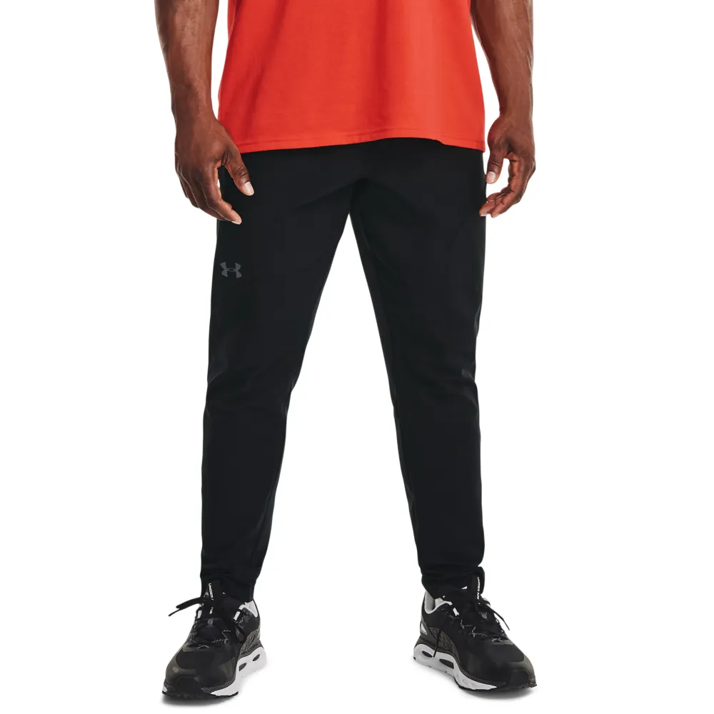 【UNDER ARMOUR】UA 男 Unstoppable Woven 錐型運動長褲_1352028-001(黑色)