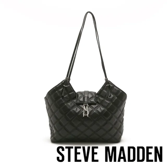【steve madden】菱格壓紋大容量手提包BMCKENA(黑色)