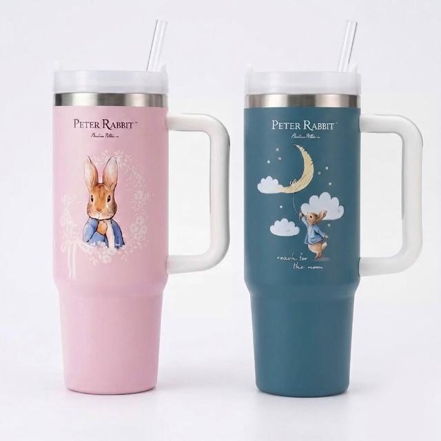 【PETER RABBIT 比得兔】Peter Rabbit 比得兔｜不鏽鋼冰壩杯(900ml)大容量冰壩杯 月光冒險 / 粉漾花園