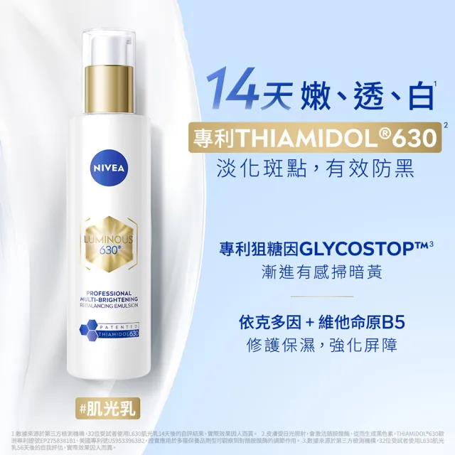 【NIVEA 妮維雅】肌光亮白組(630肌光水乳+玻尿酸水光乳液+防曬乳+精華+面膜)(momo x KINGJUN美妝聯名袋)