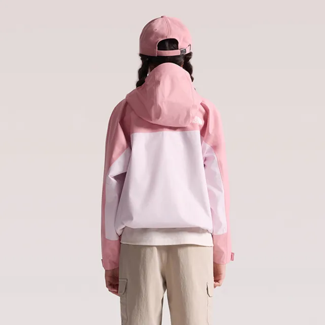 【The North Face】北面M66兒童粉色DRYVENT防水連帽衝鋒衣｜8J7YS7M