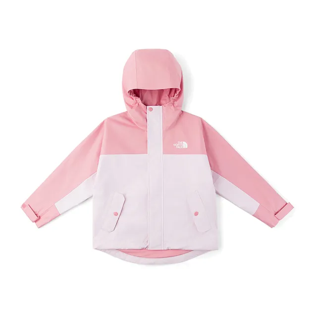 【The North Face】北面M66兒童粉色DRYVENT防水連帽衝鋒衣｜8J7YS7M