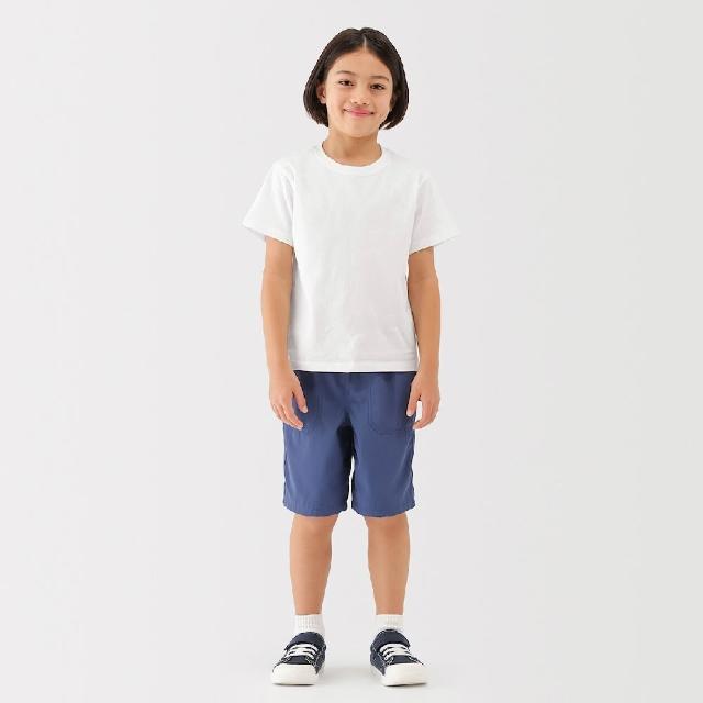 【MUJI 無印良品】兒童棉天竺圓領短袖T恤(柔白/黑色/藍色/薰衣草紫)