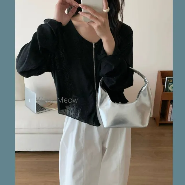 【Want-Meow】80公斤可穿/透膚上下拉鍊捲邊雙拉鍊V領外套上衣(大碼上衣/大碼/大尺碼/外套)