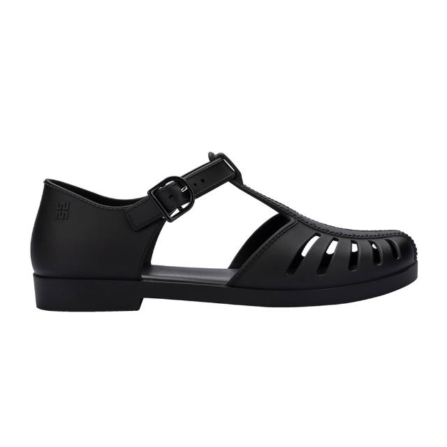 【Melissa】簡約線條前包T自羅馬涼鞋(黑色) 防潑水
