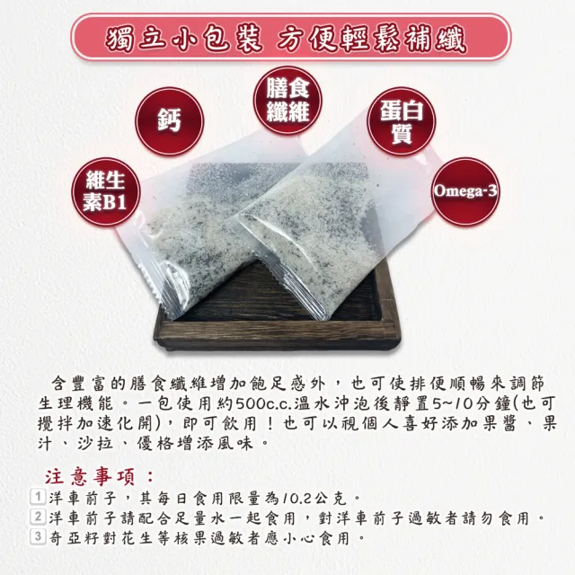 【蔘大王】餐前粗飽膠/奇亞籽加洋車前子X2組（20gX15入/1組）(獨立分裝輕鬆享美 增加飽足感 使排便順暢)