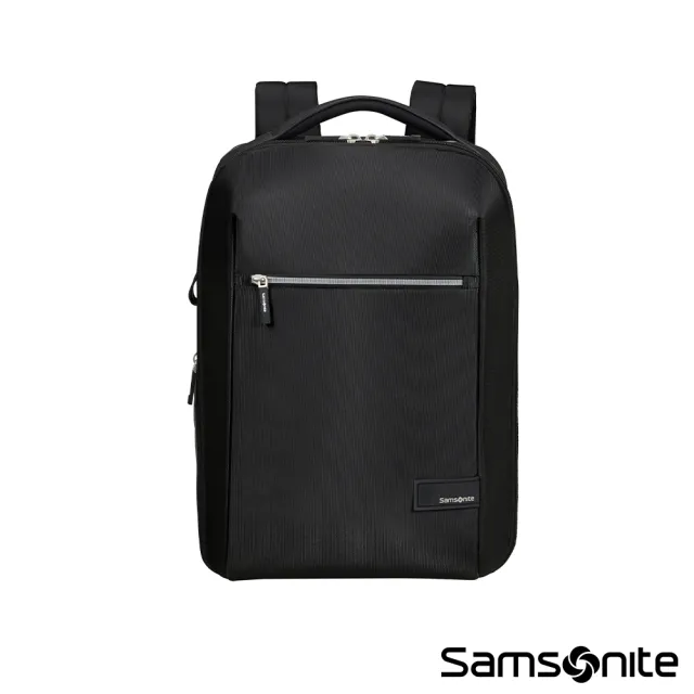 【Samsonite 新秀麗】LITEPOINT 商務休閒輕量多夾層筆電後背包/雙肩包/電腦包15.6吋(黑)