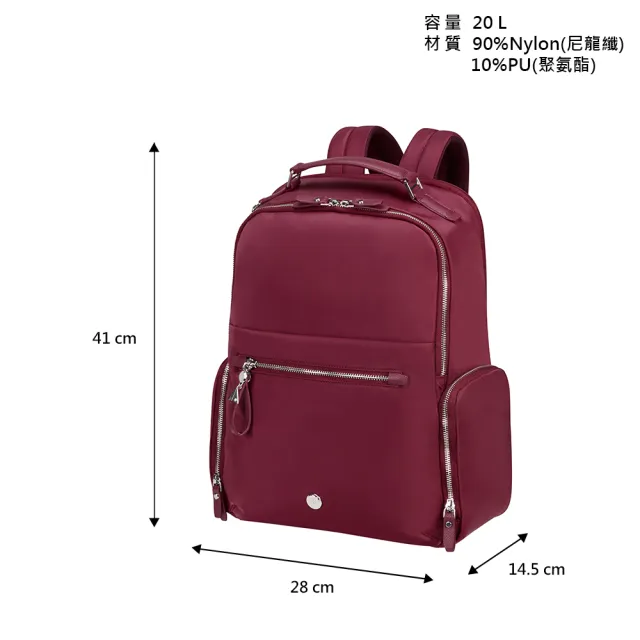 【Samsonite 新秀麗】KARISSA EVO 商務簡約時尚筆電後背包/女包/雙肩包/電腦包15.6吋(多色可選)