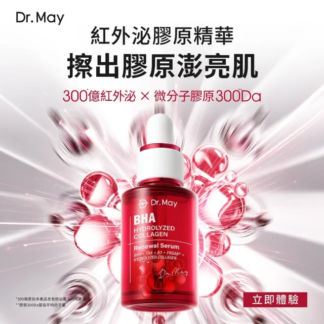 【Dr. May 美博士】紅膠原煥膚新生精華/PDRN積雪草保濕精華_任選一入(30ml 紅外泌/綠外泌)牛奶外泌體