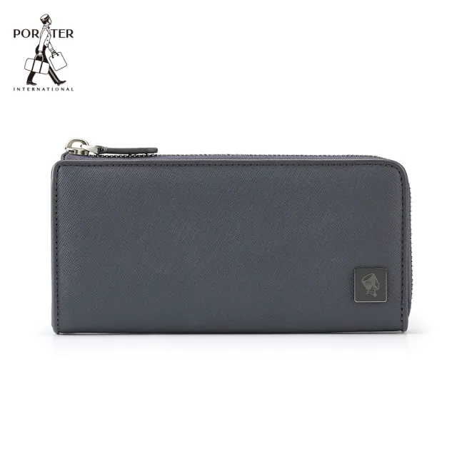 【PORTER INTERNATIONAL】法式精緻BEND真皮長夾(沉靜灰)