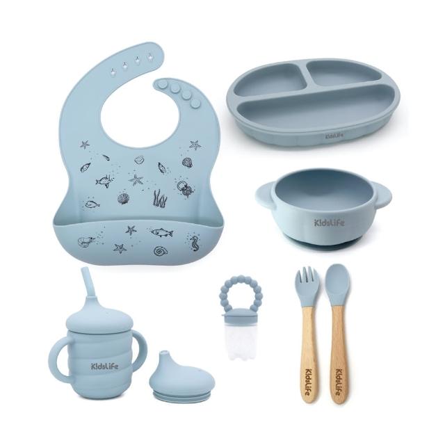 【KidsLife】寶寶餐具彌月禮盒(多款可選)｜寶寶餐具 矽膠餐盤  滿月禮 新生兒禮盒 彌月禮 周歲禮
