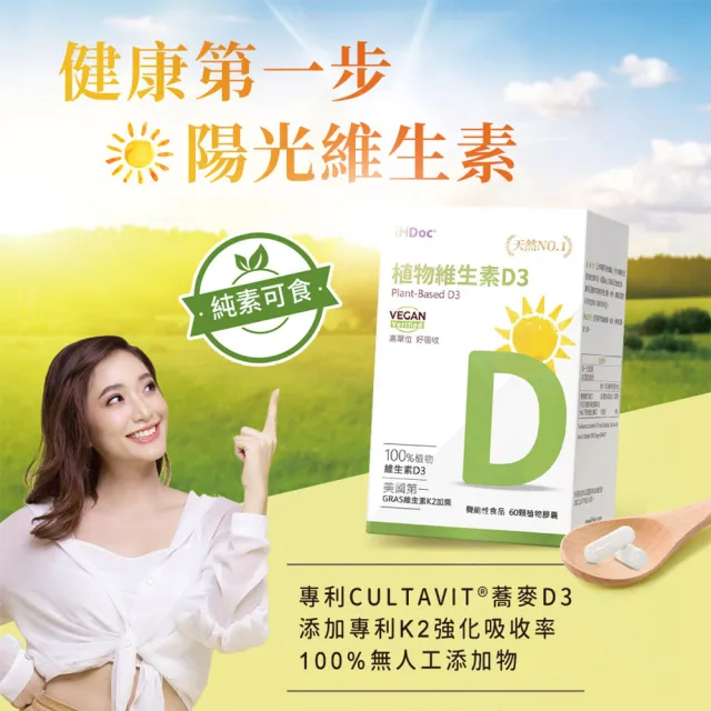 【iHDoc】非活性植物維生素D3 1盒(60粒/盒)
