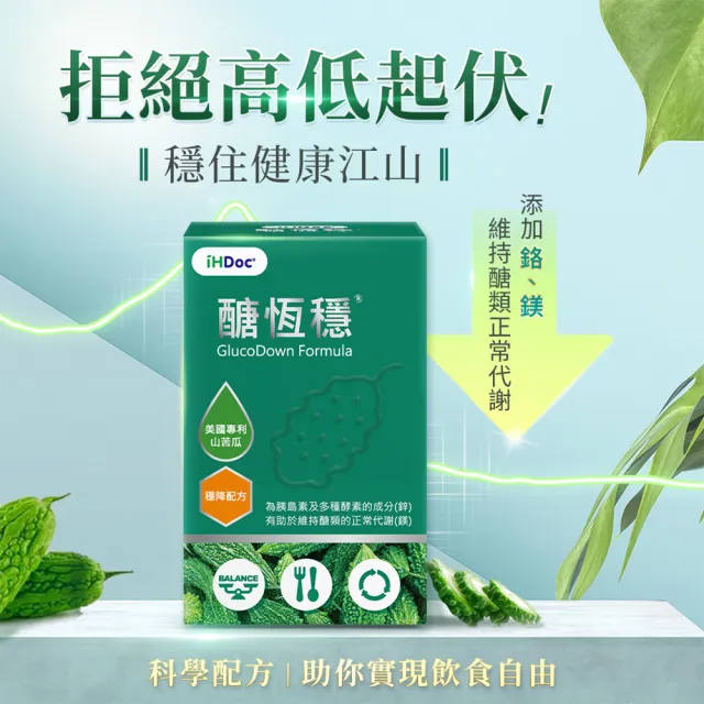 【iHDoc】醣恆穩 多效專利苦瓜胜肽 1盒(60粒/盒)