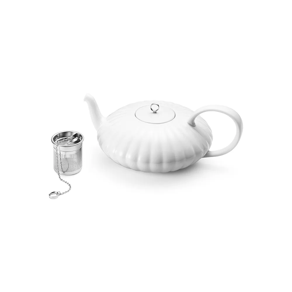 【Georg Jensen 喬治傑生】BERNADOTTE 茶壺(瓷 不鏽鋼)