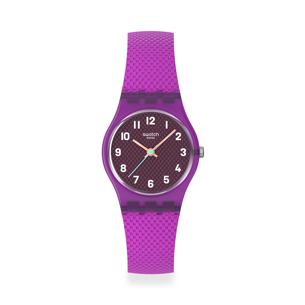 【SWATCH】MAGENTA WEAVE 經典手錶/女錶/瑞士製造 LV122 (25mm)