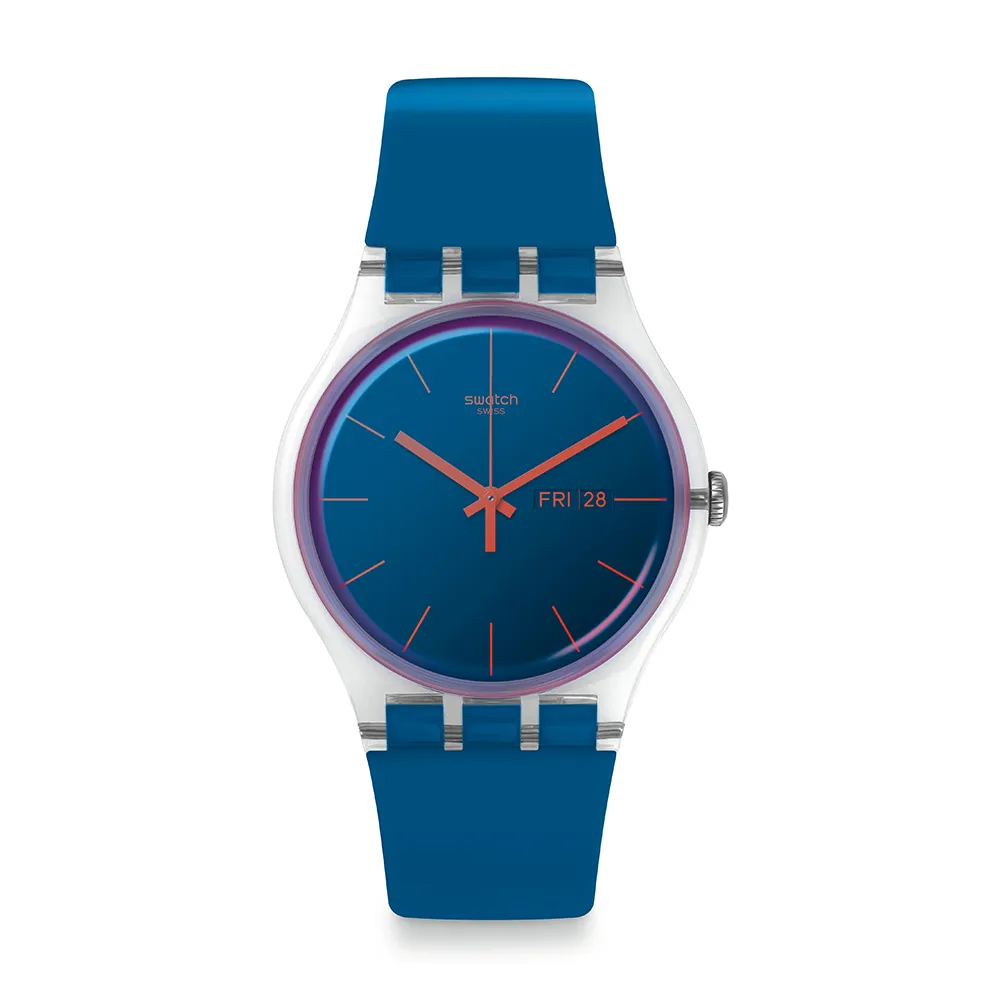 【SWATCH】POLABLUE 經典手錶/太陽光譜折射錶盤/男錶/女錶/瑞士製造 SO29K702 (41mm)