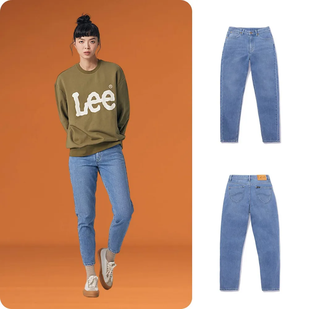 【Lee】女裝 牛仔褲 / 413 高腰標準小直筒 中藍洗水(LB317097043)
