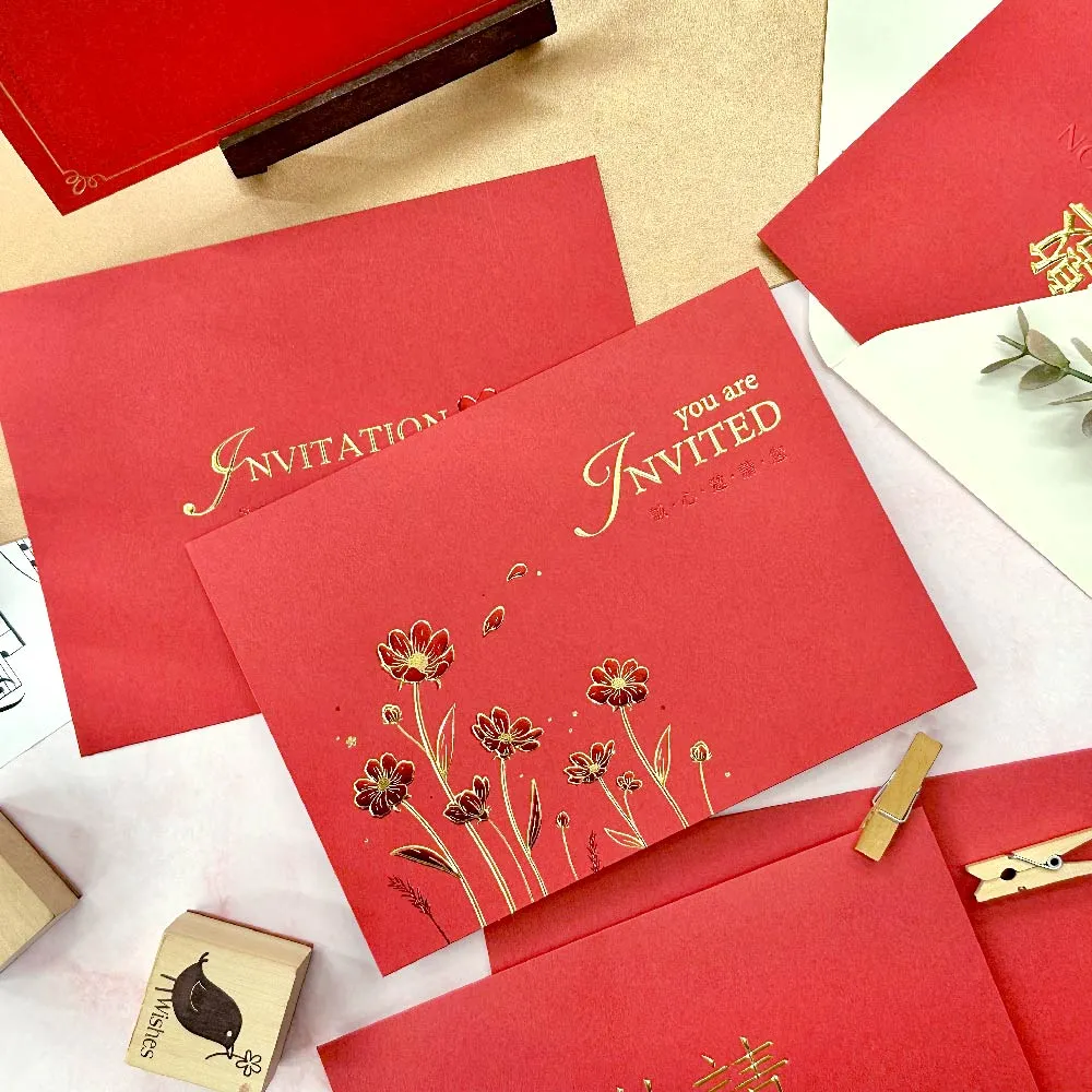 【SEASON 四季紙品禮品】邀請卡 紅 18K(慶祝 邀約 IK2506-49~54)