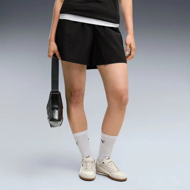 【PUMA】短褲 女 運動褲 短風褲 歐規 PUMATECH SENSE 黑 69404001