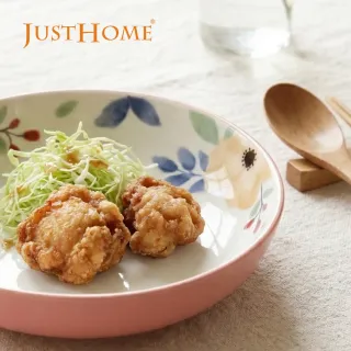 【Just Home】映花陶瓷7吋湯盤(可微波 盤 碗盤 湯盤 餐盤)