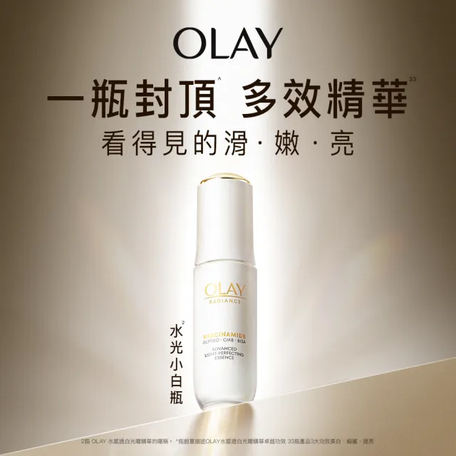 【OLAY 歐蕾】水光小白瓶囤貨超值組50mlx2入美白精華液★臉部保養(2倍速美白 超越面膜的面部保養)
