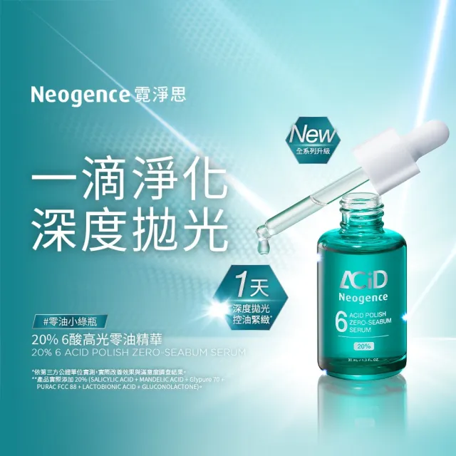 【Neogence 霓淨思】20% 6酸高光零油精華30ml 2入