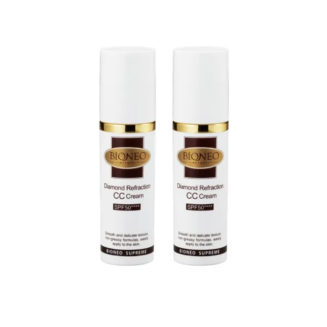 【Bioneo 德國百妮】粉鑽潤色CC霜 SPF50★★★(30mlX2 持妝一整天 防曬 裸妝)