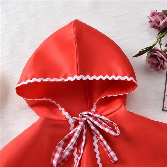 【橘魔法】經典小紅帽圍裙+披肩斗篷 套裝 童裝 兒童 女童 萬聖節服裝 造型服 角色扮演 攝影 表演 戲劇