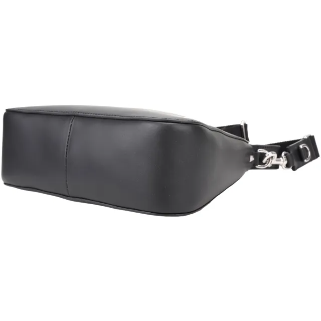 【VALENTINO 范倫鐵諾】Rockstud VLTN 字母小牛皮斜 肩背腋下包(黑色)