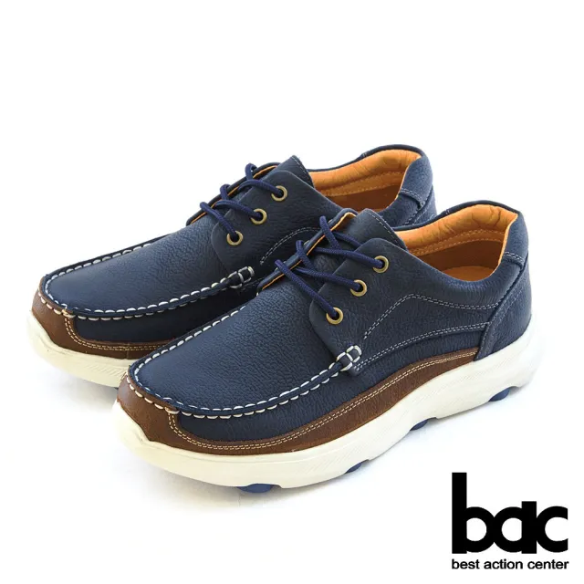 【bac】真皮厚底休閒綁帶鞋925-503 (藍色)