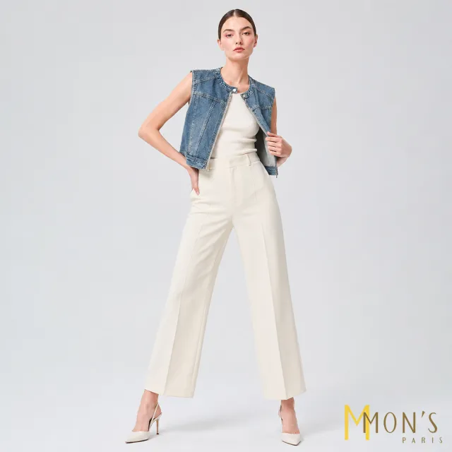 【MON’S】丹寧個性簡約牛仔背心外套