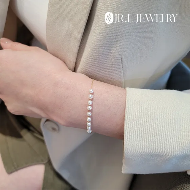 【JR.L JEWELRY】天然珍珠 魅力光芒18K金珍珠套組(手鍊3.5-4MM/項鍊3.5-4MM)