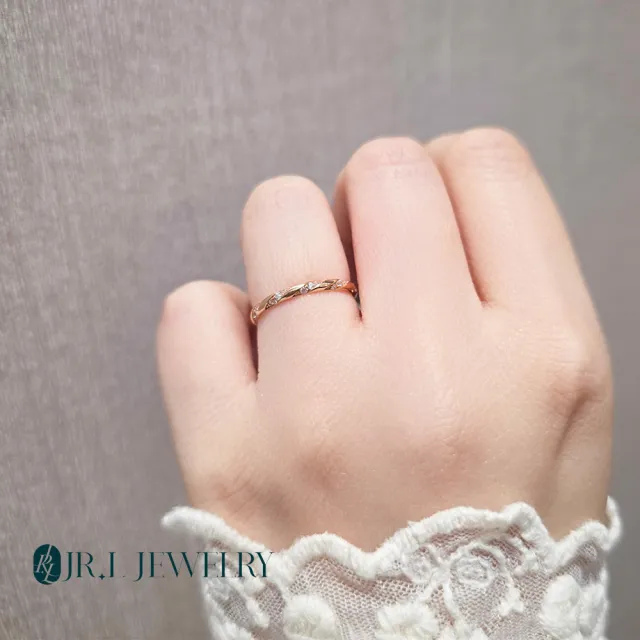 【JR.L JEWELRY】18K玫瑰金 微風隨行 鋯石K金戒指 (固定戒圍)