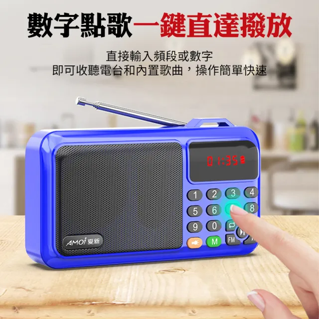 【WANGKE】旺科 老人收音機 送台灣製電池(MP3 FM收音機 藍芽音響 小音箱 大音量播放機 手電筒 父親節禮物)