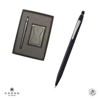 【CROSS】立卡系列經典黑原子筆+磁吸手機夾禮盒 客製化刻字(原廠正貨)