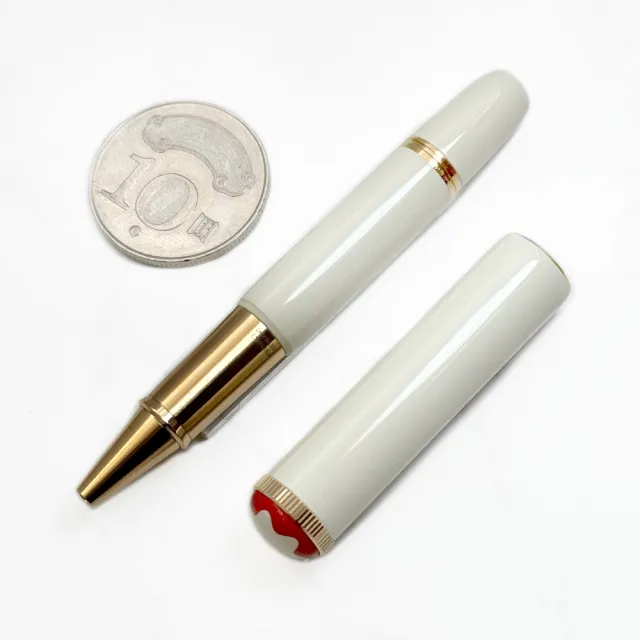 【MONTBLANC 萬寶龍】傳承系列紅與黑「迷你」特別版象牙白鋼珠筆(128122)