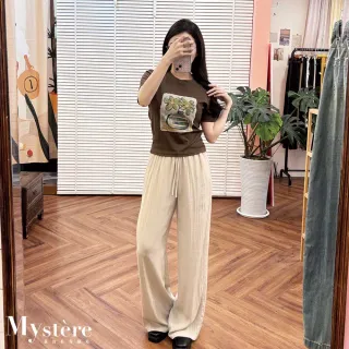 【my stere 我的時尚秘境】彈力親膚！花瓶短版修身T恤 兩色 彈性T 短版T 棉T 涼感T恤