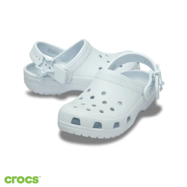 【Crocs】童鞋 大童 經典星型扣克駱格 洞洞鞋 天空冰色(213941-5EW)