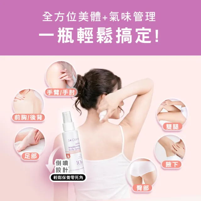 【St.Clare 聖克萊爾】2%水楊酸淨痘美體乳100ml+10%果酸煥白淨味噴霧100ml