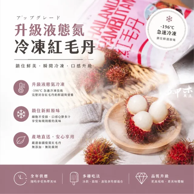 【五甲木】泰國冷凍帶殼紅毛丹x12包(500克/包_約11-14顆)