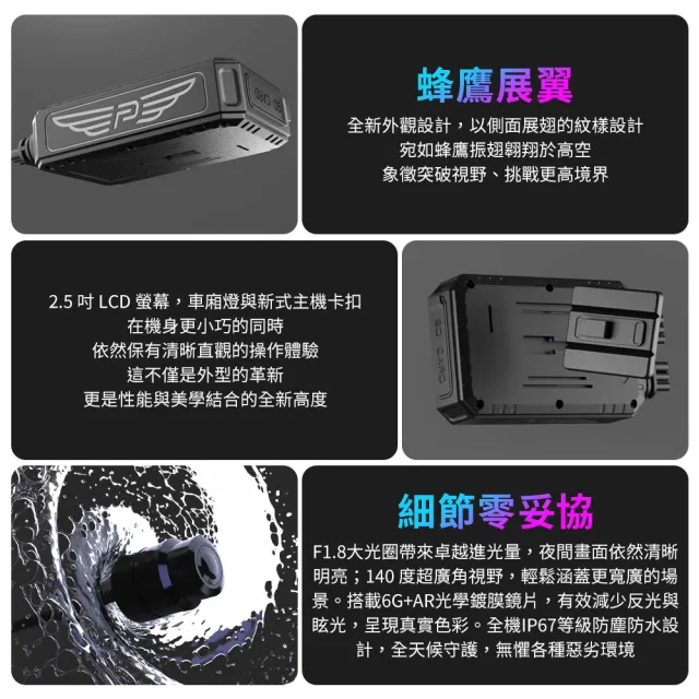 【Polaroid 寶麗來】含到府安裝 MS283WGS機車行車記錄器-內附32G卡(MS279WG升級款 新小蜂鷹 行車紀錄器)