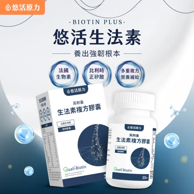 【悠活原力】悠活生法素複方膠囊x2(30粒/盒 高劑量 生物素 鋅 甘胺酸亞鐵 B5 B6 B12)