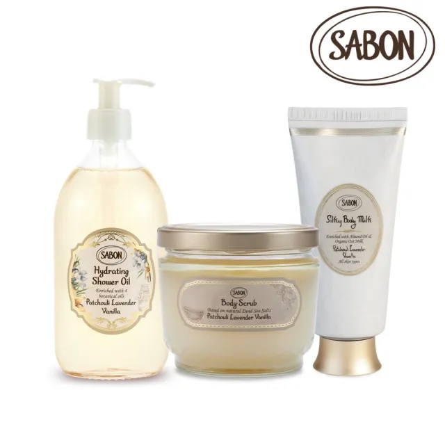 【SABON】官方直營 明星三部曲呵護組(輕潤沐浴油500ml+身體磨砂膏600g+絲綢身體乳液200ml)