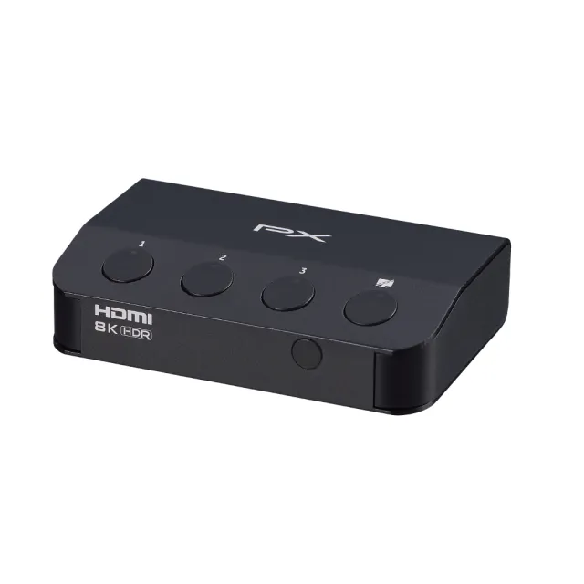 【PX 大通】HD2-318X 3進1出 HDMI 2.1版8K電競獨立3-KEY切換分配器 (PS5/Switch/PC電競專用/獨立3-KEY快切)