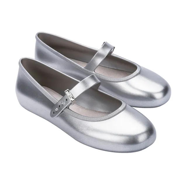 【Melissa】圓頭素面瑪莉珍鞋(銀色) 防潑水